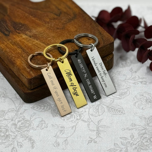 Stainless Steel Keychain | Custom Engraved Key Chain Personalized Gifts for Him | Best Friend Gifts Gifts for Mom Birthday Gift Boyfriend