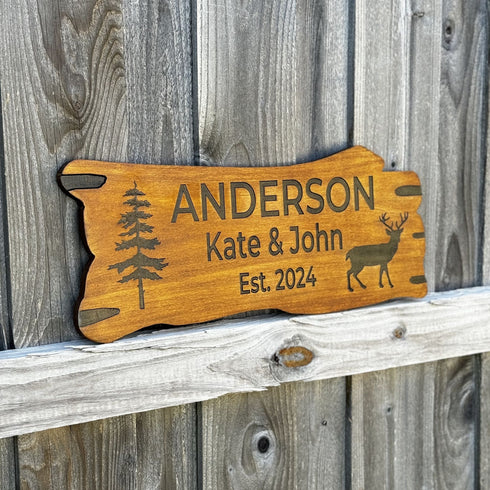 Outdoor Wood Sign Gift, Wooden Carved Cabin Sign, Custom Wood Sign, Custom Camp Sign, Mountain Home, Personalized Rustic Home Sign