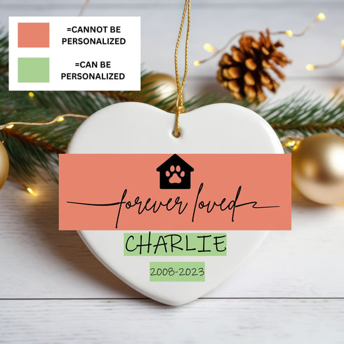 Personalized Dog Memorial Ornament, Dog Loss Ornament, Pet Memorial Gifts, Dog Mom Christmas Gifts, Forever Loved, Custom Dog Ornament