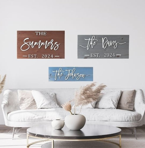 Custom Wood Sign, Wall Decor, Home Decor, Housewarming Gift, Established Sign, Family Name Sign, Personalized Gift, Wedding Gift, Wood Sign