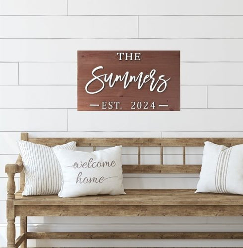 Custom Wood Sign, Wall Decor, Home Decor, Housewarming Gift, Established Sign, Family Name Sign, Personalized Gift, Wedding Gift, Wood Sign
