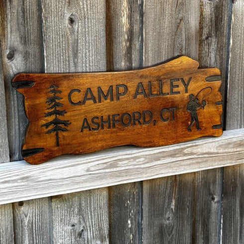Outdoor Custom Wood Sign Gift, Wooden Carved Cabin Sign, Custom Wood Sign, Custom Camp Sign, Mountain Home, Personalized Rustic Home Sign