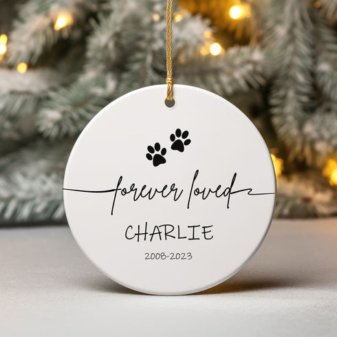 Personalized Dog Memorial Ornament, Dog Loss Ornament, Pet Memorial Gifts, Dog Mom Christmas Gifts, Forever Loved, Custom Dog Ornament