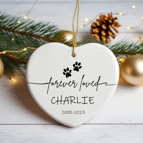 Personalized Dog Memorial Ornament, Dog Loss Ornament, Pet Memorial Gifts, Dog Mom Christmas Gifts, Forever Loved, Custom Dog Ornament