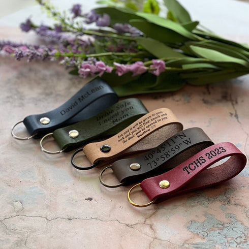 Personalized Leather Keychain. Bulk Gift, Custom Leather Keychain. Wedding Gift, Fathers day gift, Monogrammed Key fob. Handmade in USA (Copy)