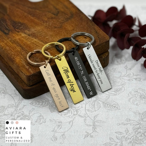 Stainless Steel Keychain | Custom Engraved Key Chain Personalized Gifts for Him | Best Friend Gifts Gifts for Mom Birthday Gift Boyfriend