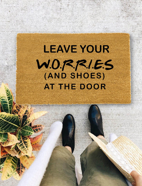 Funny Doormat, Leave Your Worries Doormat, Doormat Funny, Housewarming Gift - 66