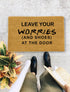 Funny Doormat, Leave Your Worries Doormat, Doormat Funny, Housewarming Gift - 66