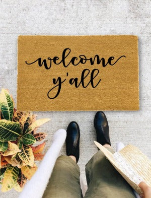 Welcome Door Mat, Welcome Y'all, Funny Door mat, New home gift - 154