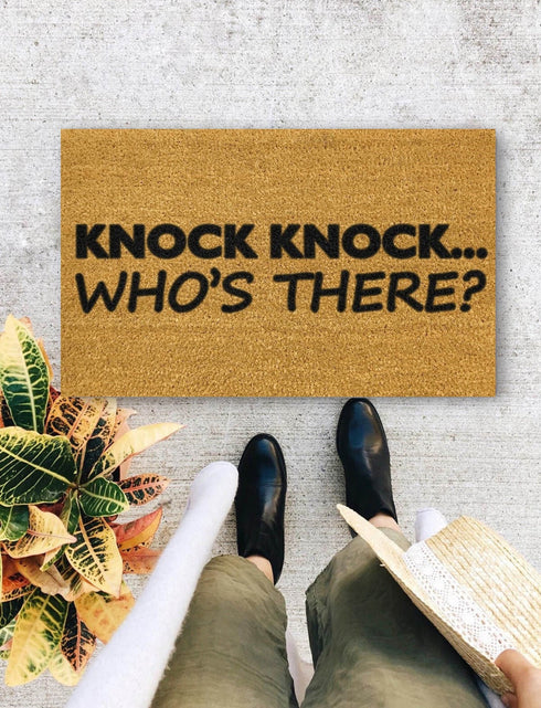 Knock Knock...,Who is there? Closing Gift, Funny Door mat, New home gift, Wedding gift - 41