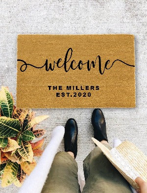 Welcome Mat - Door Mat - Personalized Doormat - Custom Doormat - Gift for new home - Housewarming gift - Wedding Gift
