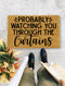 Probably Watching You through the Curtains, Closing Gift, Funny Door mat, New home gift, Wedding gift -133