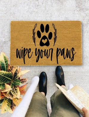 Cat Door Mat - Wipe Your Paws, Cat lovers gift, New Home Gift, Funny Door mat, Housewarming Gift - 155