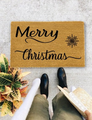 Merry Christmas doormat, Welcome doormat, housewarming gift, Christmas gift,Christmas decor, holiday gift,custom doormat, new home gift - 70