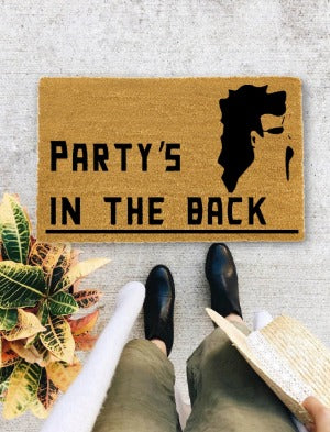 Party is in the Back., Closing Gift, Funny Door mat, New home gift, Wedding gift - 15